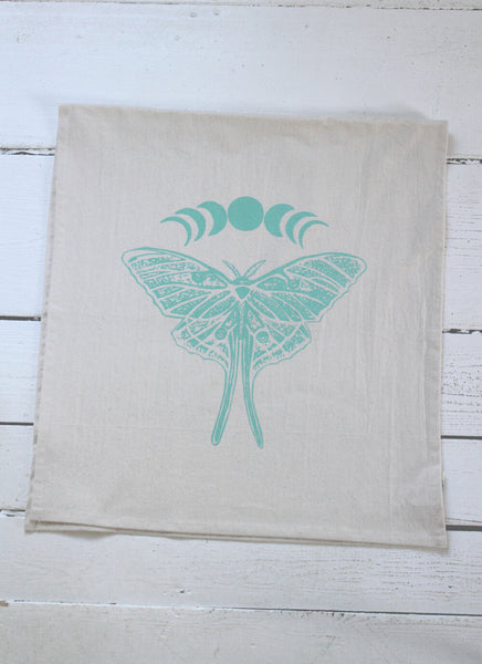 Luna Moth Tea Towel By Hearth and Harrow - mint Green