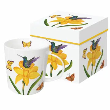 Daffodil Nest with Hummingbird - Mug in Gift Box