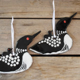 Loon with Chick Ornament by Wayne Village Pottery