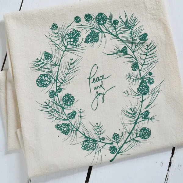 Peace & Joy  Holiday Tea Towel by Hearth and Harrow