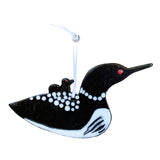 Loon with Chick Ornament by Wayne Village Pottery