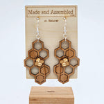 Wooden Earrings- Honey Combs