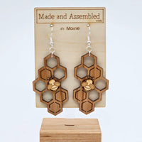 Wooden Earrings- Honey Combs