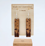 Engraved Wooden Earrings - Rectangular