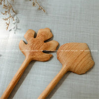 Wooden Salad Servers Spong & Fork Set - Salad Tongs