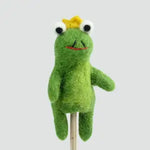 Felt Frog Prince Finger Puppet