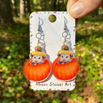 Allison Stoiser Acrylic Pumpkin Opossum Earrings