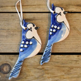 Blue Jay Ornament by Wayne Village Pottery