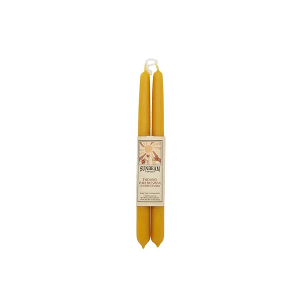 Tapers - 10" Dipped - Beeswax - Wrapped Pair