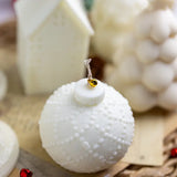 Christmas Ball Ornament Candle - Cream