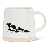 Wide Base Mug with Loons-3.5"H