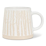 Wide Base Mug with Birch Trees