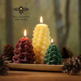 Beeswax Holiday Pine Cone Candles by Big Dipper Wax Works