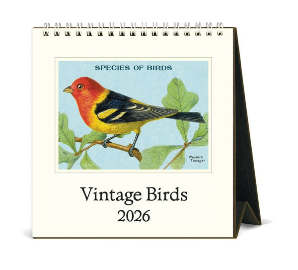 Vintage Bird Desk Calendar 2026