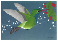 Hummingbird Stars Holiday Card Set - 10 cards & 10 envelopes