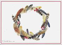 Feathered Wreath Card Set - 10 cards & 10 envelopes