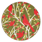 Red Cardinals Round  Coasters - Set of 4