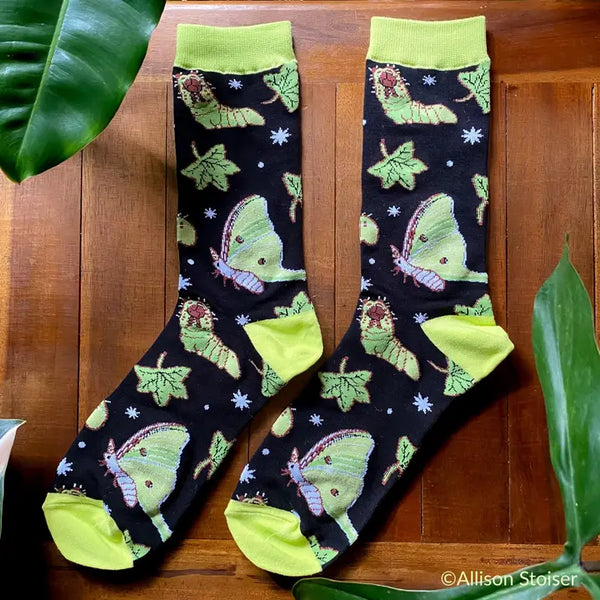 Luna Moth Bamboo Unisex Socks