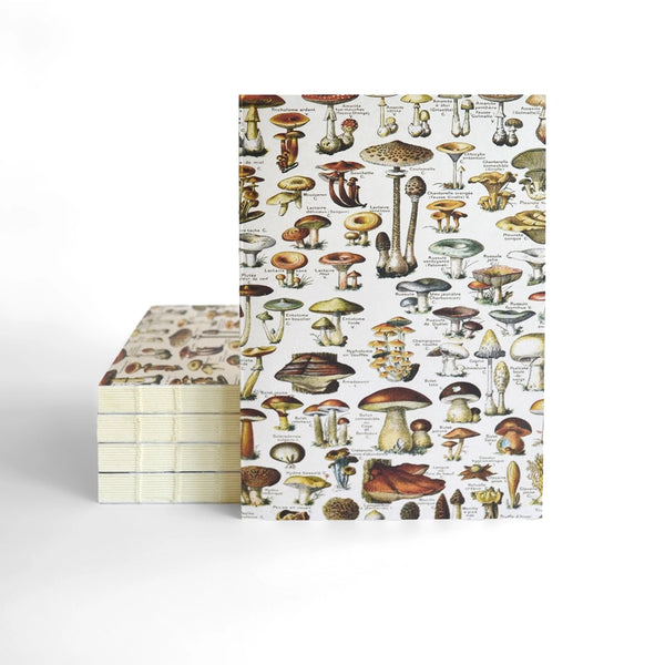 Vintage Mushroom Exposed Binding Notebook