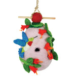 Felt Birdhouse - Hummingbird with Flowers
