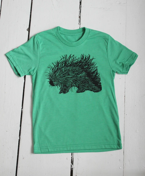 Kid's Organic Porcupine T-Shirt - Green