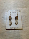Wooden Earring- Two Leaves
