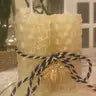 Beeswax Ivory Rolled Candles with Blackened Bee Charm