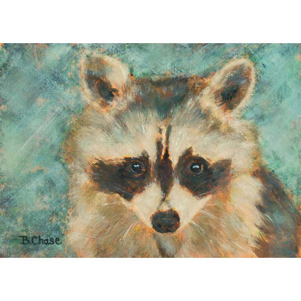 "Bandit In Training" - Notecard by Maine Artist Barbara Chase