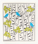 Spring Bluebirds Swedish Dishcloth