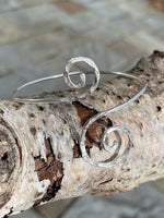 Double Spiral Cuff in Sterling Silver by Designs By Sparrow - Small