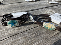 Maine Shellware Ocean Scape Leatherwrap Bracelet