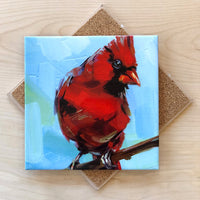 Coaster by Art by Alyssa-Male Cardinal