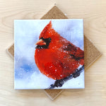 Snowy Mail Cardinal Trivet by Art by Alyssa