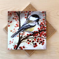 Very Berry Chickadee Trivet by Art by Alyssa