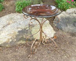 Bird bath w/copper stand - Antique Brown