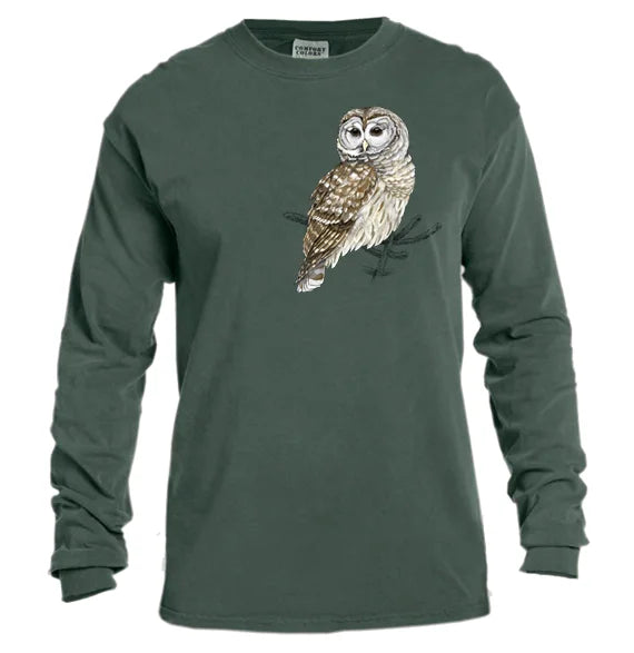 Barred Owl Garment Dyed Logo Long-Sleeve T-Shirt