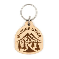 Nature-themed Wooden Keychain