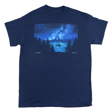 Night Kayaker - Adult Unisex  T-shirt - Navy