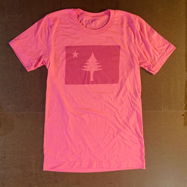 Original Maine Flag - Pink T-Shirt