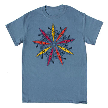 Sea Kayaks T-Shirt with Maine Audubon Logo - Indigo