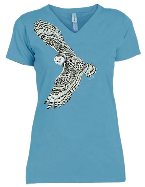 Snowy Owl Logo Ladies V-Neck T-Shirt