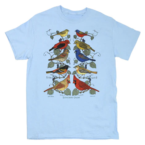Songbird Pairs Maine Audubon Logo Adult T-Shirt